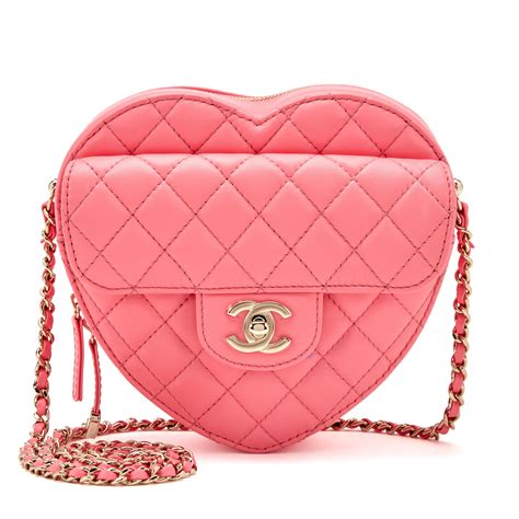 chanel pink heart purse|chanel heart bag price.